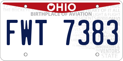 OH license plate FWT7383