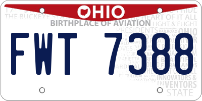 OH license plate FWT7388