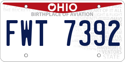 OH license plate FWT7392