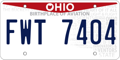 OH license plate FWT7404