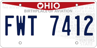 OH license plate FWT7412