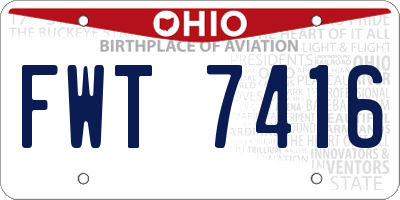 OH license plate FWT7416