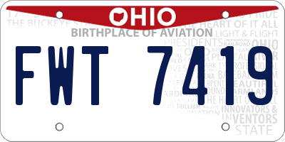 OH license plate FWT7419