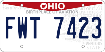 OH license plate FWT7423