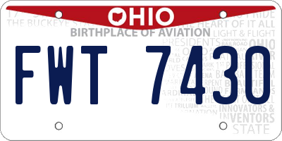 OH license plate FWT7430