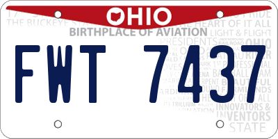OH license plate FWT7437