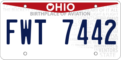 OH license plate FWT7442