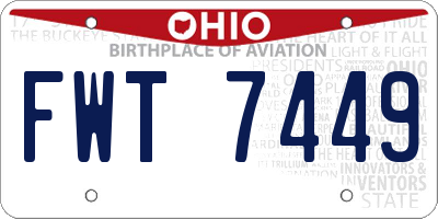 OH license plate FWT7449