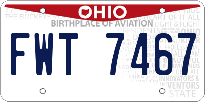 OH license plate FWT7467