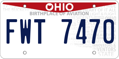 OH license plate FWT7470