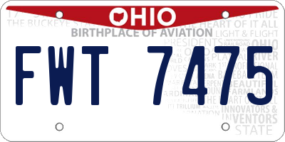 OH license plate FWT7475