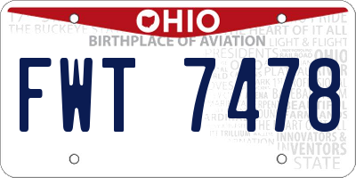 OH license plate FWT7478