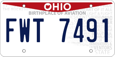 OH license plate FWT7491