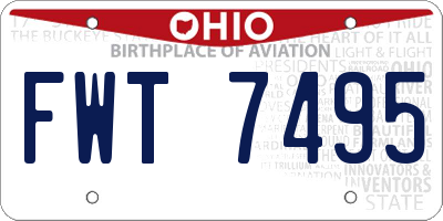 OH license plate FWT7495