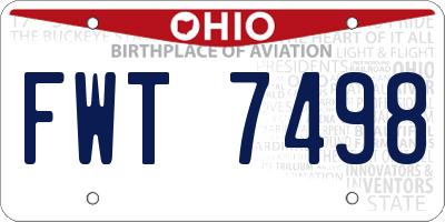 OH license plate FWT7498