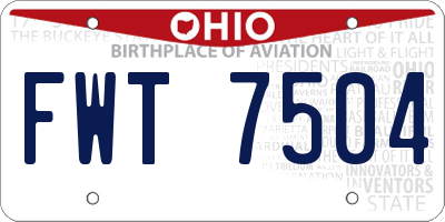 OH license plate FWT7504