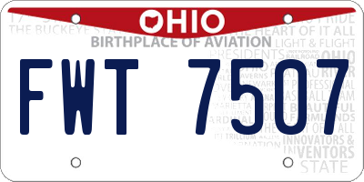 OH license plate FWT7507