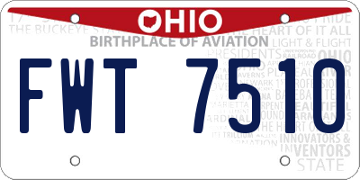 OH license plate FWT7510
