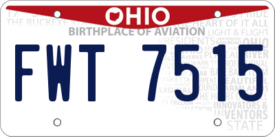 OH license plate FWT7515
