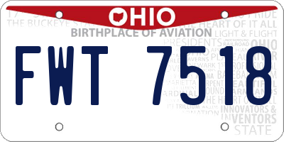OH license plate FWT7518