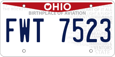 OH license plate FWT7523