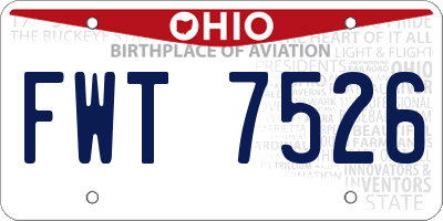 OH license plate FWT7526