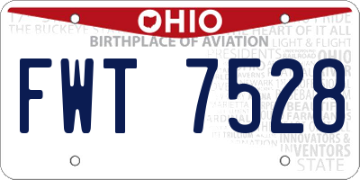 OH license plate FWT7528