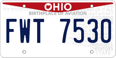 OH license plate FWT7530