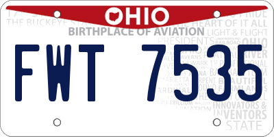 OH license plate FWT7535