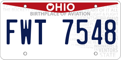 OH license plate FWT7548
