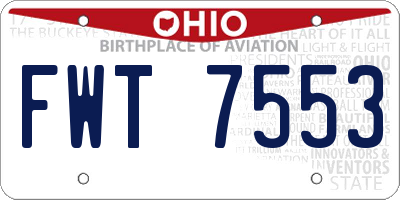 OH license plate FWT7553