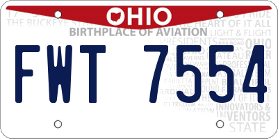 OH license plate FWT7554