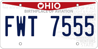 OH license plate FWT7555