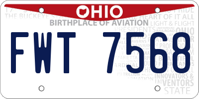 OH license plate FWT7568