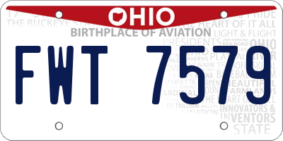 OH license plate FWT7579