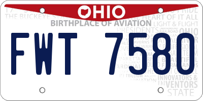 OH license plate FWT7580
