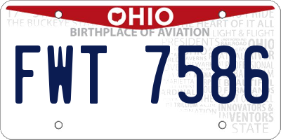 OH license plate FWT7586