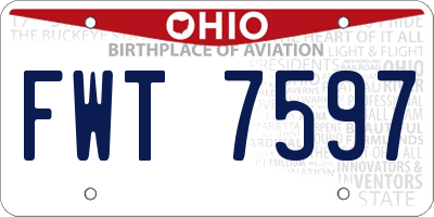 OH license plate FWT7597