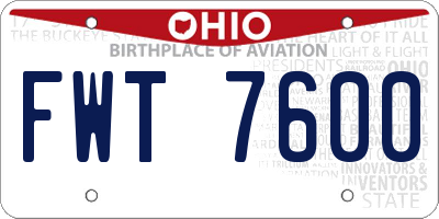 OH license plate FWT7600