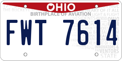 OH license plate FWT7614