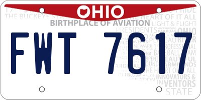 OH license plate FWT7617