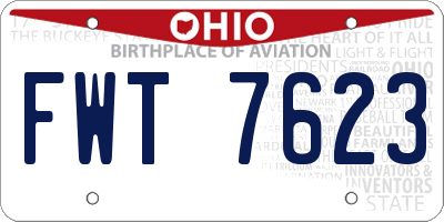 OH license plate FWT7623
