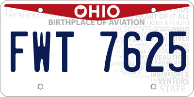 OH license plate FWT7625