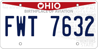 OH license plate FWT7632
