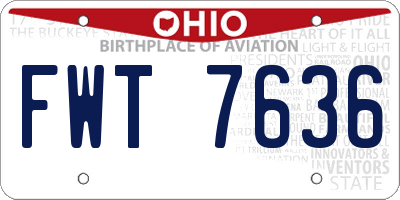 OH license plate FWT7636