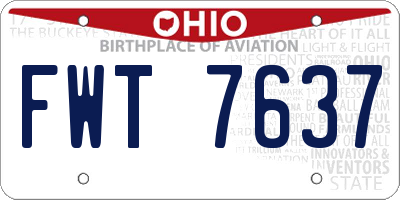 OH license plate FWT7637