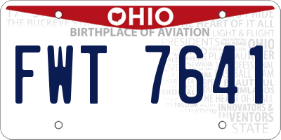 OH license plate FWT7641
