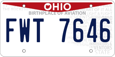 OH license plate FWT7646