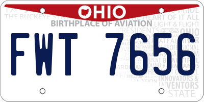 OH license plate FWT7656