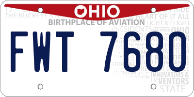 OH license plate FWT7680
